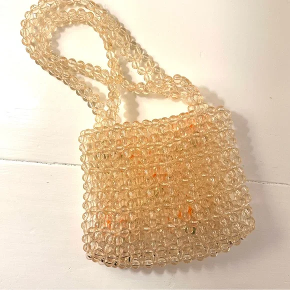 NWOT  Beaded Handbag Small Tote Carryall - Picture 9 of 10